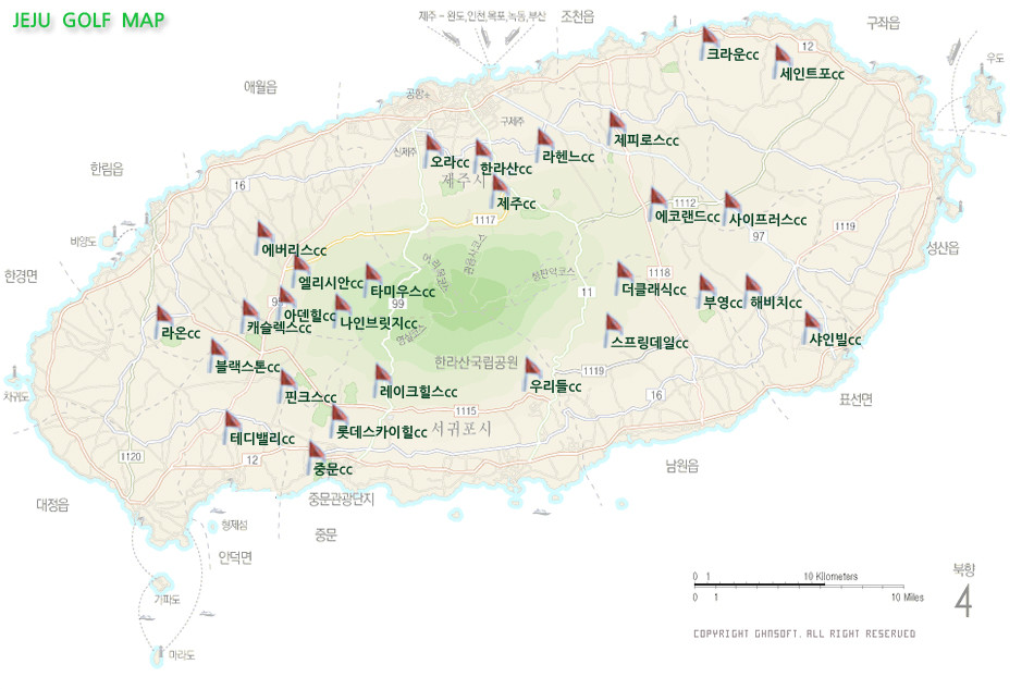 제주도골프장지도